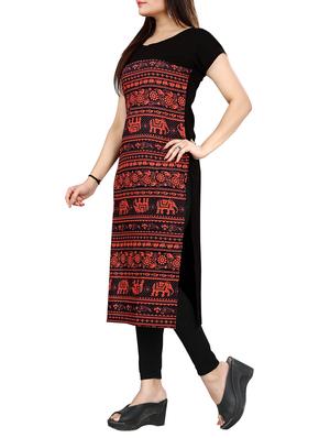 printed straight kurtaa - 15426289 - Standard Image - 2