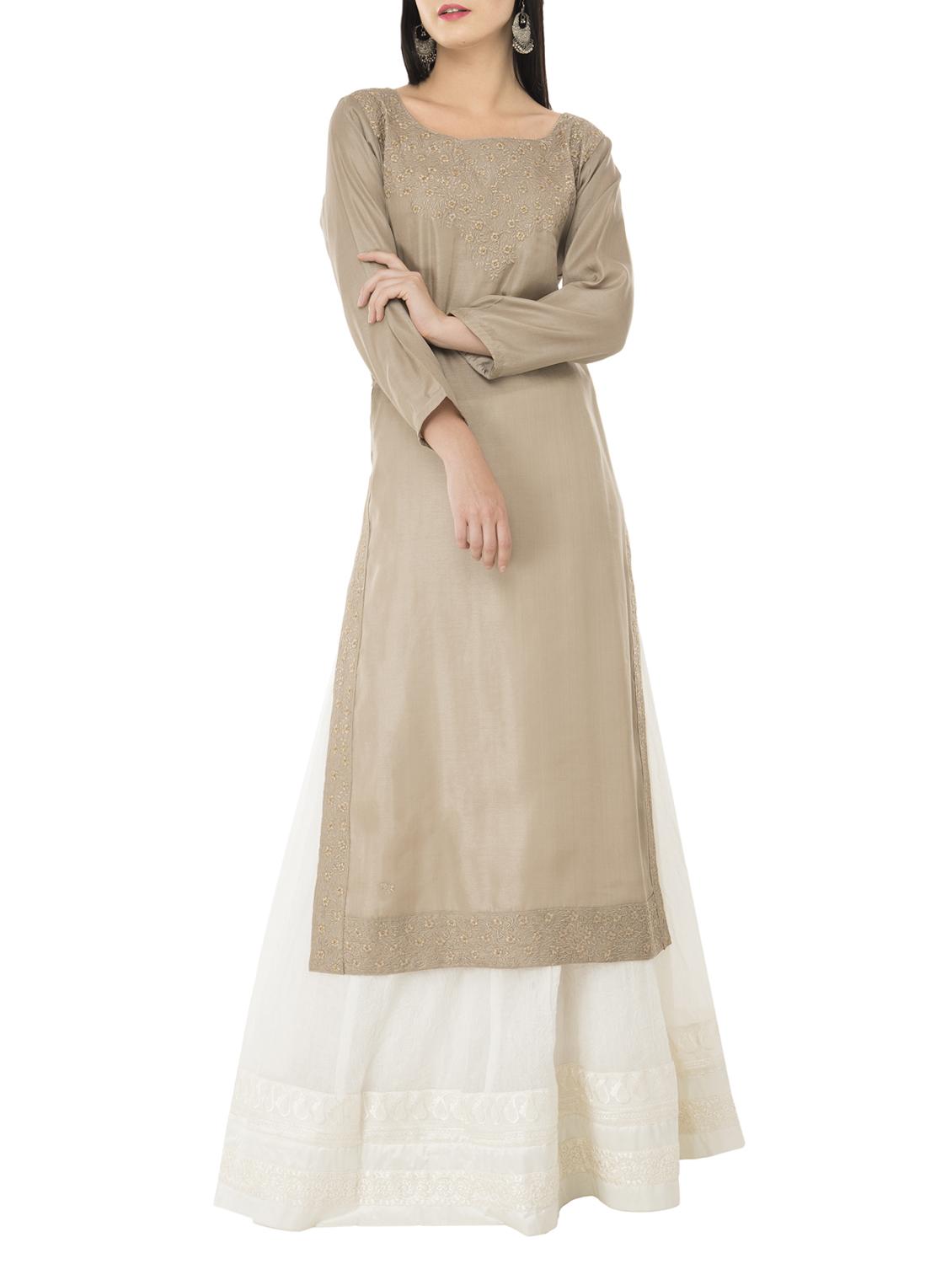 straight embroidered kurta - 15426761 - Zoom Image - 1