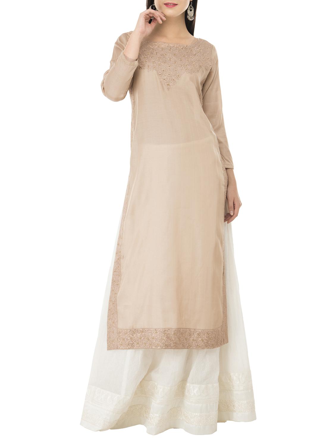 straight embroidered kurta - 15426762 - Zoom Image - 1