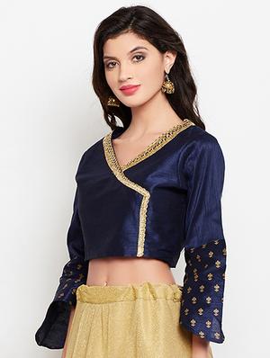 embroidered asymmetric sleeve blouse - 15427052 - Standard Image - 2