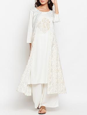 Layered block print kurta - 15427080 - Standard Image - 1