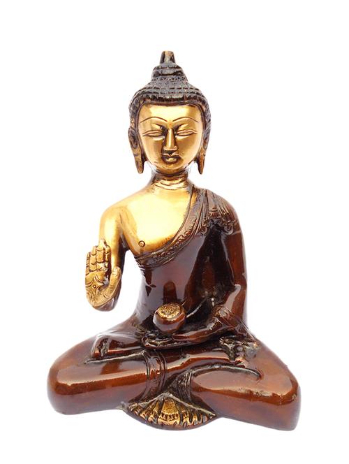 decorative lord gautam buddha brass statue showpiece for table décor and gift purpose - 15427141 - Very Small Image - 1