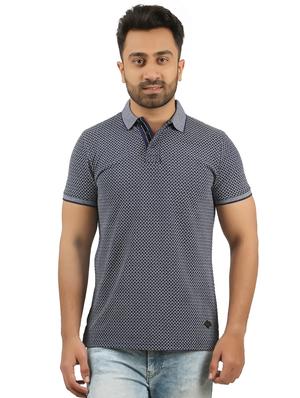 blue cotton all over print tshirt - 15427302 - Standard Image - 1