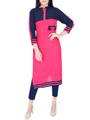 straight color block kurta - 15427477 - Standard Image - 1