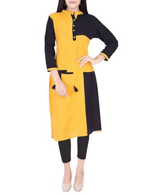 straight color block kurta - 15427479 - Standard Image - 1