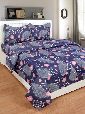 Cotton Double bedsheet with 2 pillow covers - 15427643 - Standard Image - 1