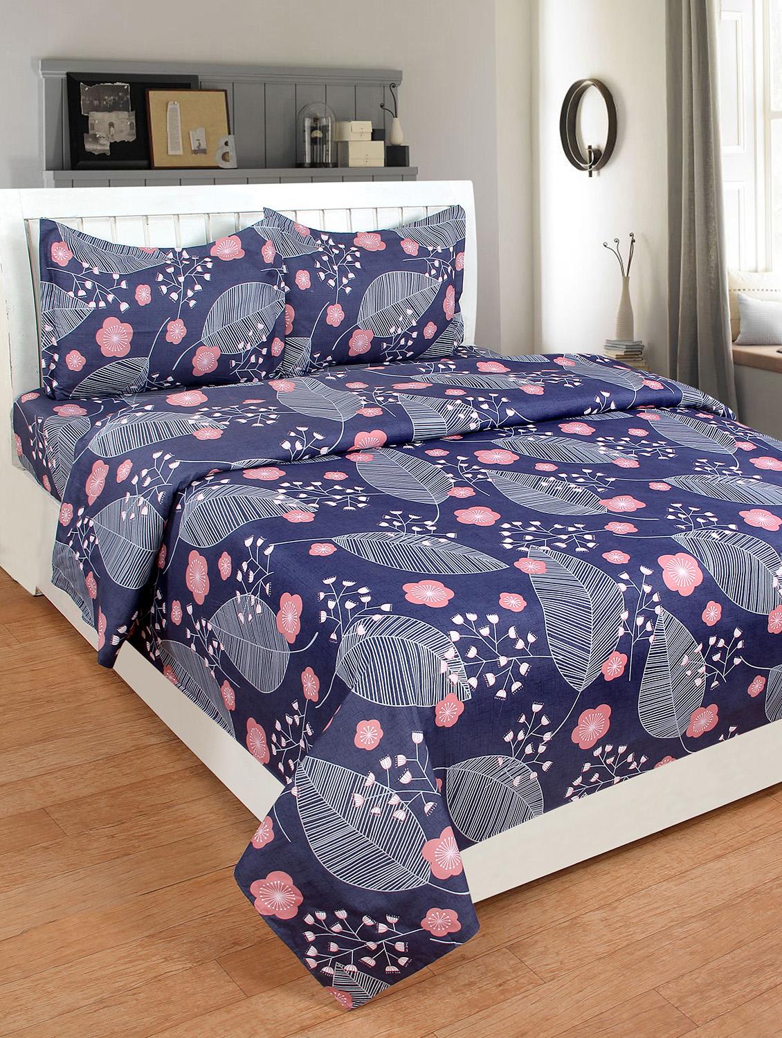 Cotton Double bedsheet with 2 pillow covers - 15427643 - Zoom Image - 1