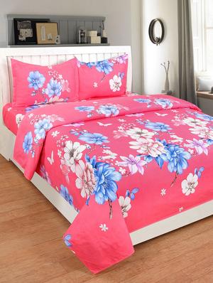 Cotton Double bedsheet with 2 pillow covers - 15427647 - Standard Image - 1