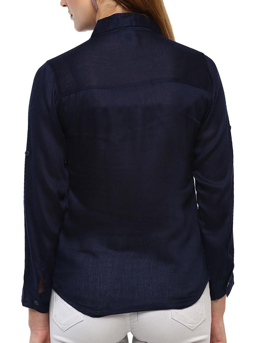 roll up sleeve solid shirt - 15427891 - Zoom Image - 3