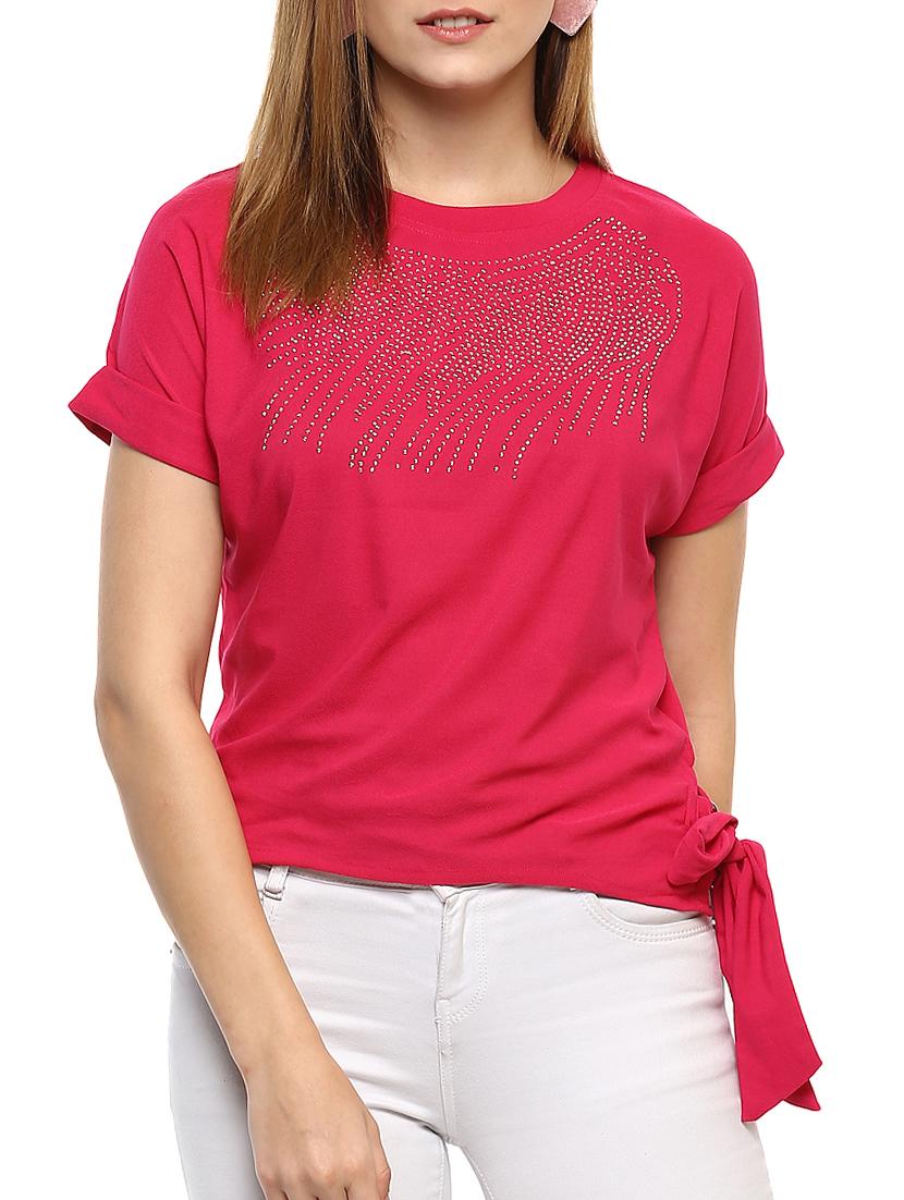 side tie up embellished top - 15427936 - Zoom Image - 1