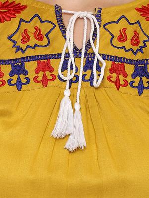 tie up neck embroidered top - 15427959 - Standard Image - 4