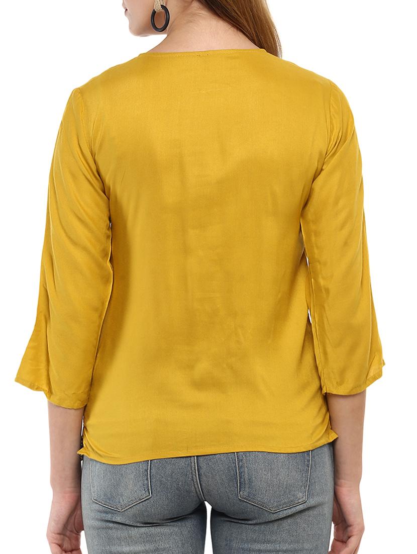 tie up neck embroidered top - 15427959 - Zoom Image - 3