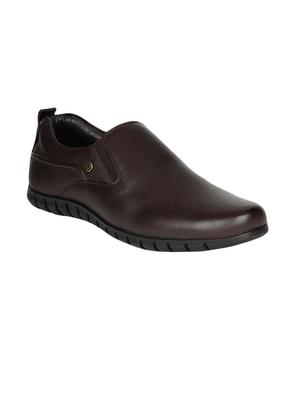 brown Leather formal slip ons - 15428063 - Standard Image - 1