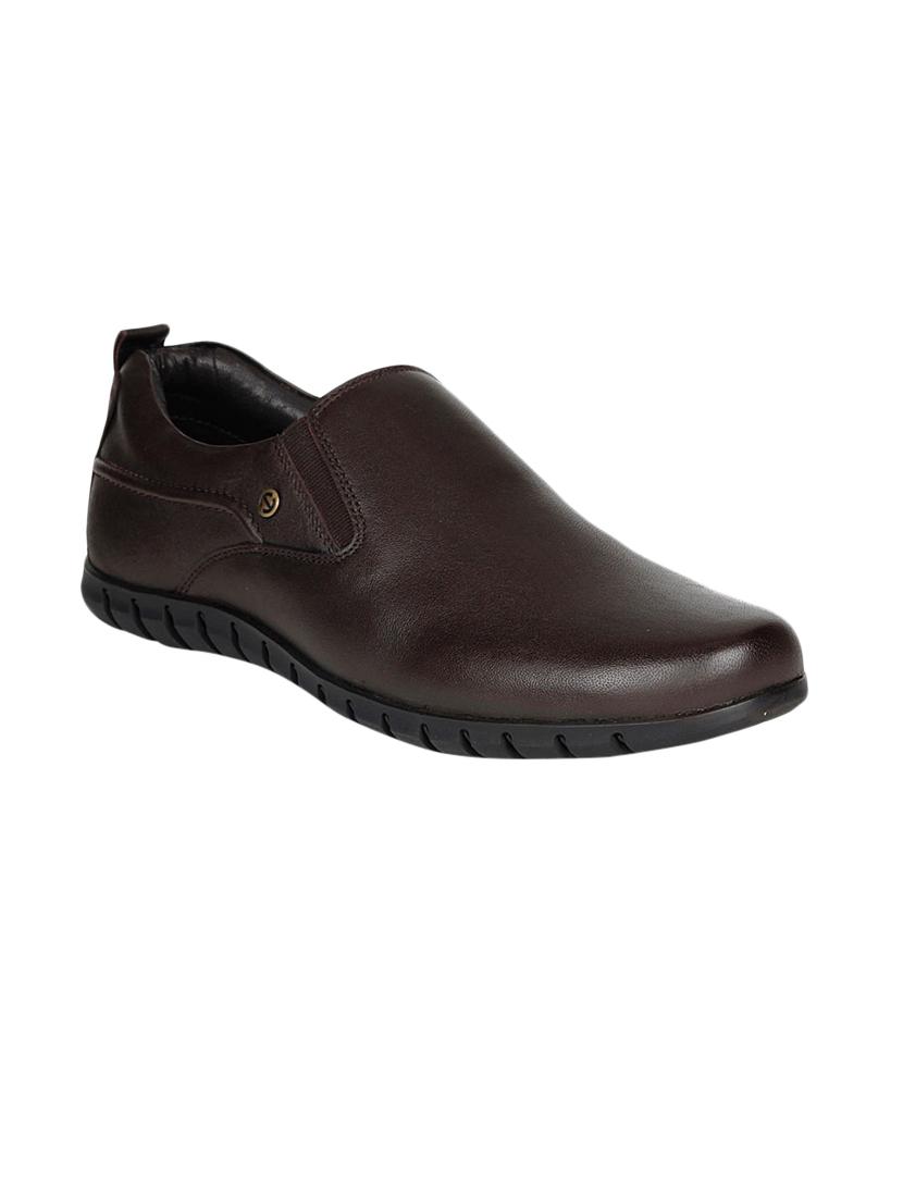 brown Leather formal slip ons - 15428063 - Zoom Image - 1