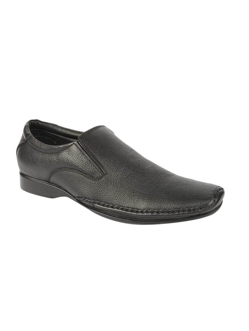 black Leather formal slip ons - 15428069 - Zoom Image - 1