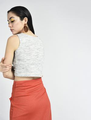 cross-over hem crop top - 15428276 - Standard Image - 3