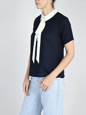 tie knot neck detail top - 15428283 - Standard Image - 2