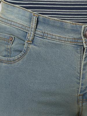 blue cotton washed jeans - 15428384 - Standard Image - 4