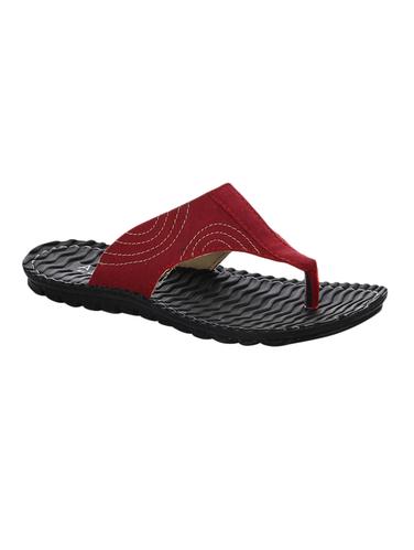 red leatherette toe separator slippers - 15428424 - Very Small Image - 1