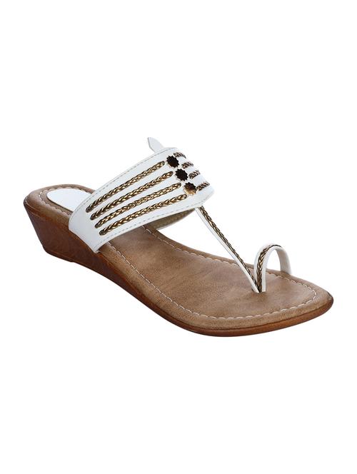 white one toe wedges - 15428483 - Standard Image - 1