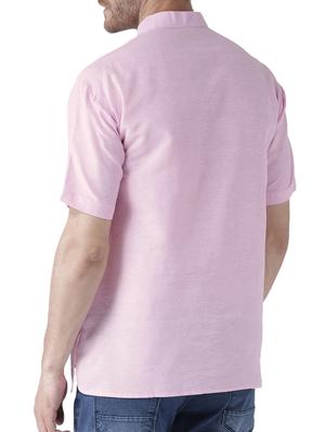 pink khadi cotton short kurta - 15428752 - Standard Image - 3