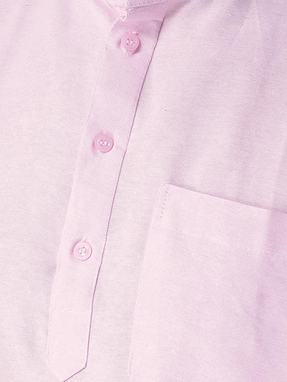 pink khadi cotton short kurta - 15428752 - Zoom Image - 4
