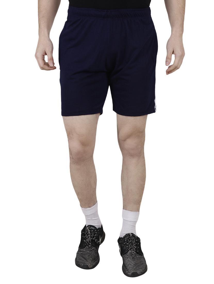 navy blue cotton blend shorts - 15429079 - Zoom Image - 1