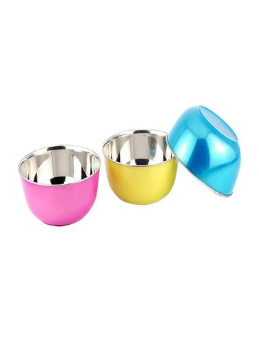 Stainless Steel Color Shining Snak Serving Bowl 3 pcs - 15429189 - Very Small Image - 1