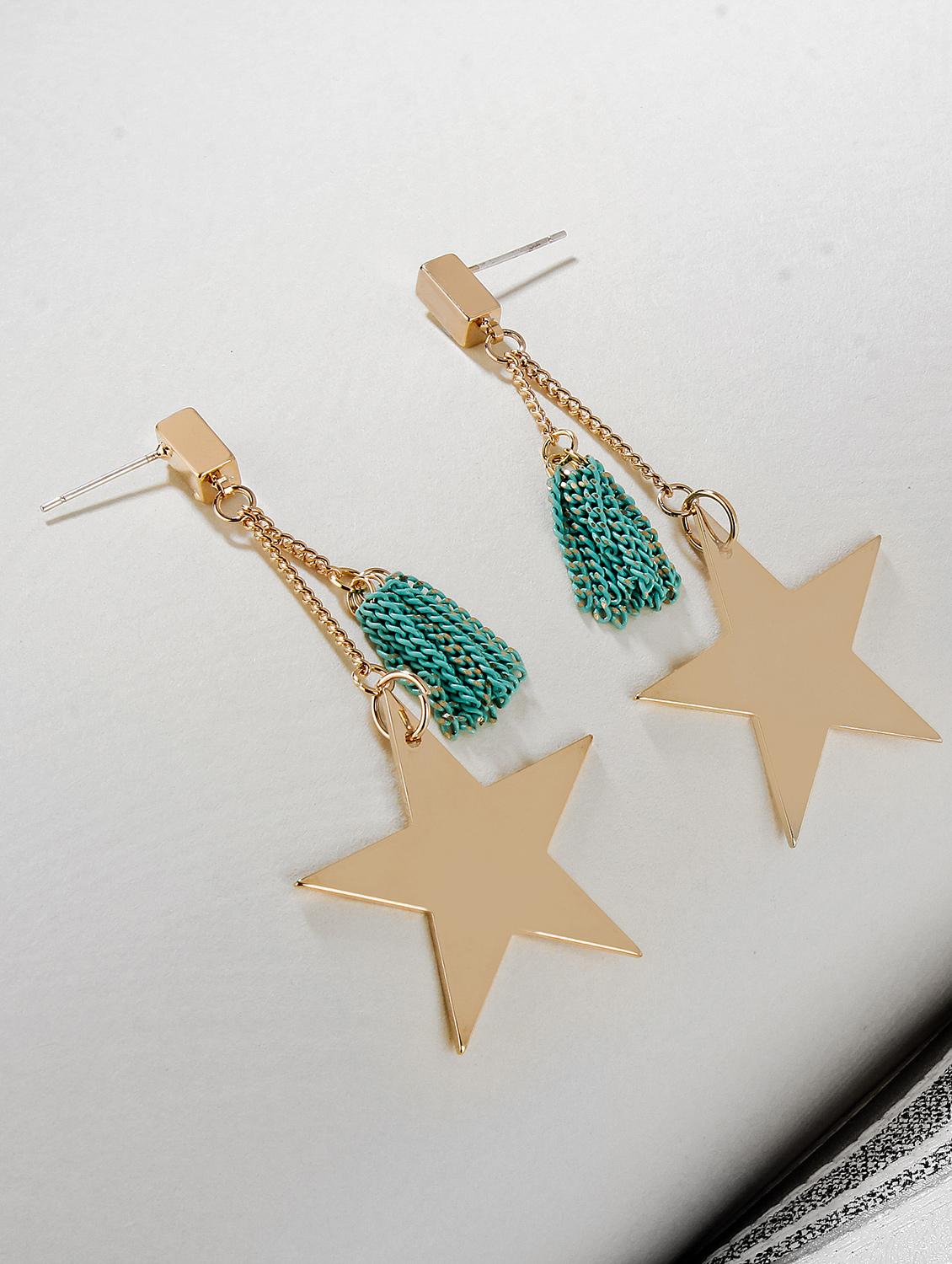 green metal drop earrings - 15429219 - Zoom Image - 1