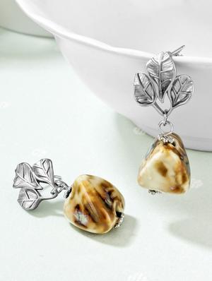 Metal drop earrings - 15429245 - Standard Image - 1
