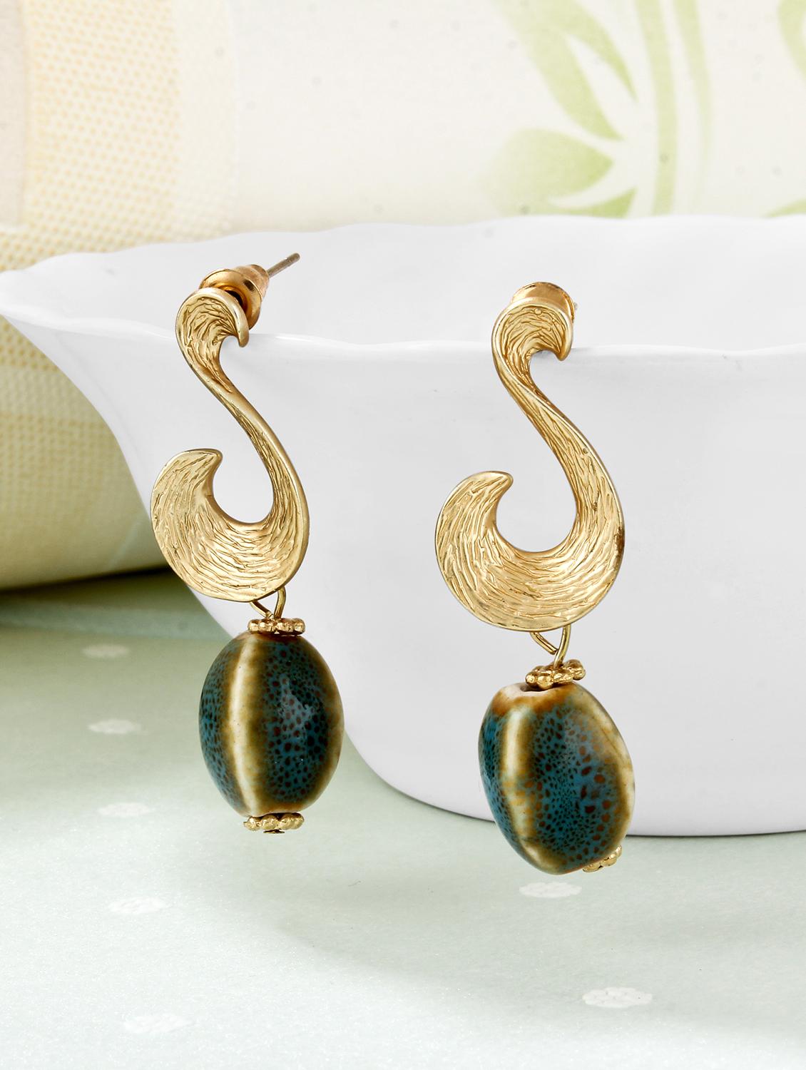 multi colored metal drop earrings - 15429249 - Zoom Image - 1