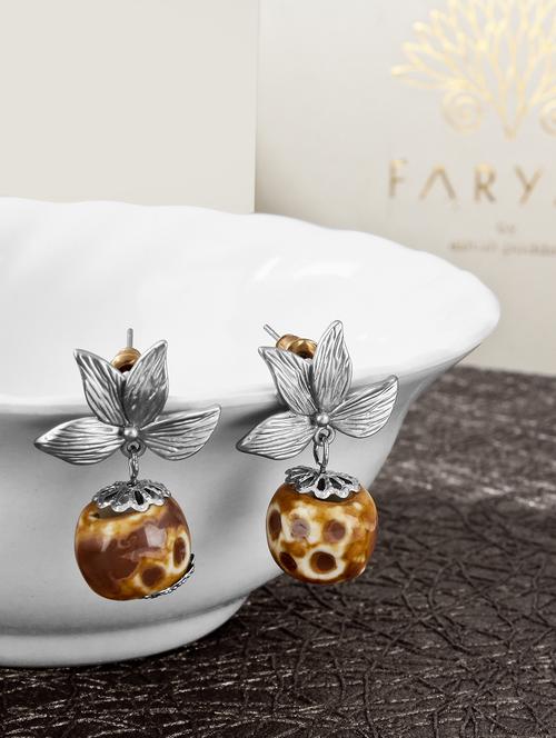 multi colored metal drop earrings - 15429251 - Standard Image - 1