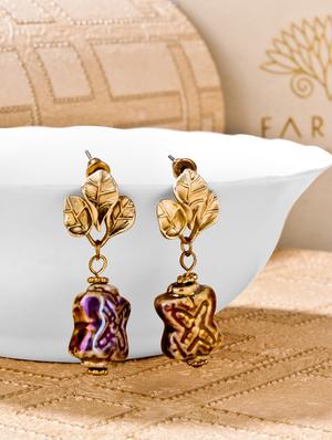 multi colored metal drop earrings - 15429257 - Standard Image - 1