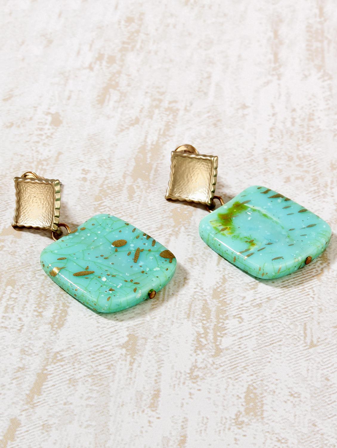 blue metal drop earrings - 15429259 - Zoom Image - 1