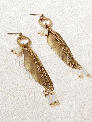 gold metal drop earrings - 15429260 - Standard Image - 1