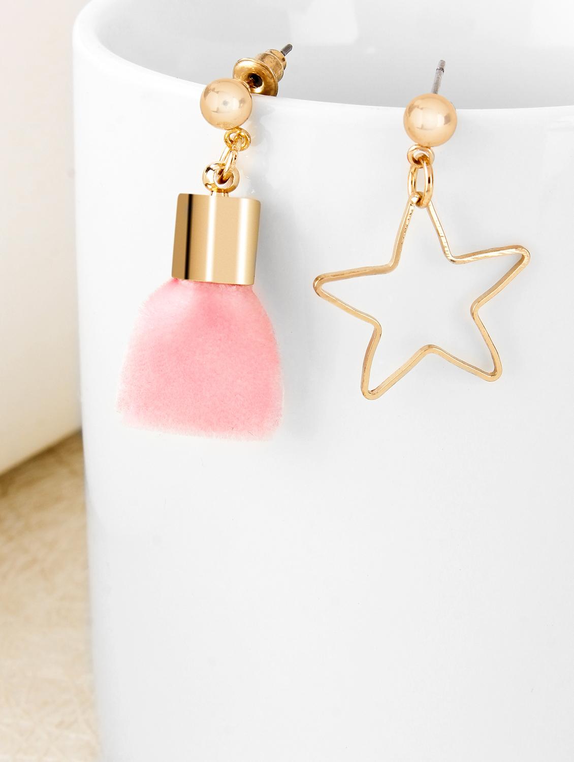 pink metal drop earrings - 15429264 - Zoom Image - 1