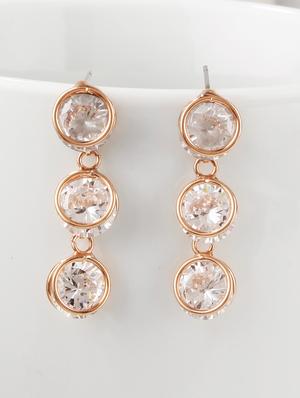 gold metal drop earrings - 15429273 - Standard Image - 1