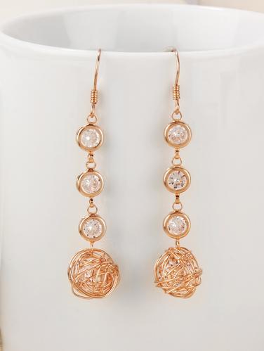 gold metal drop earrings - 15429283 - Very Small Image - 1