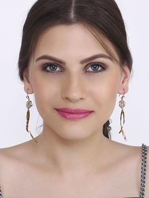 gold metal drop earrings - 15429295 - Standard Image - 1