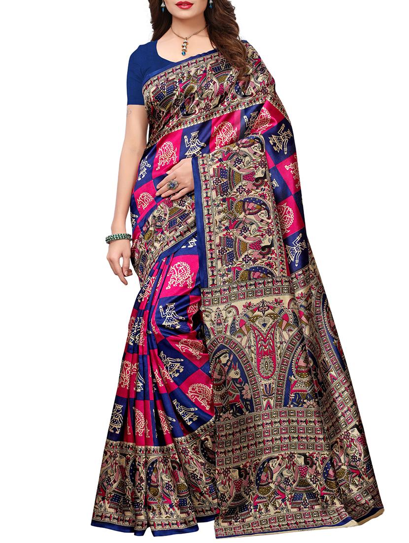 Madhubani Printed Saree with blouse - 15429561 - Zoom Image - 1