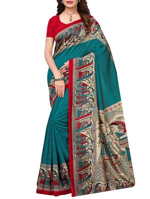 Madhubani Printed bordered Saree with blouse - 15429567 - Standard Image - 1