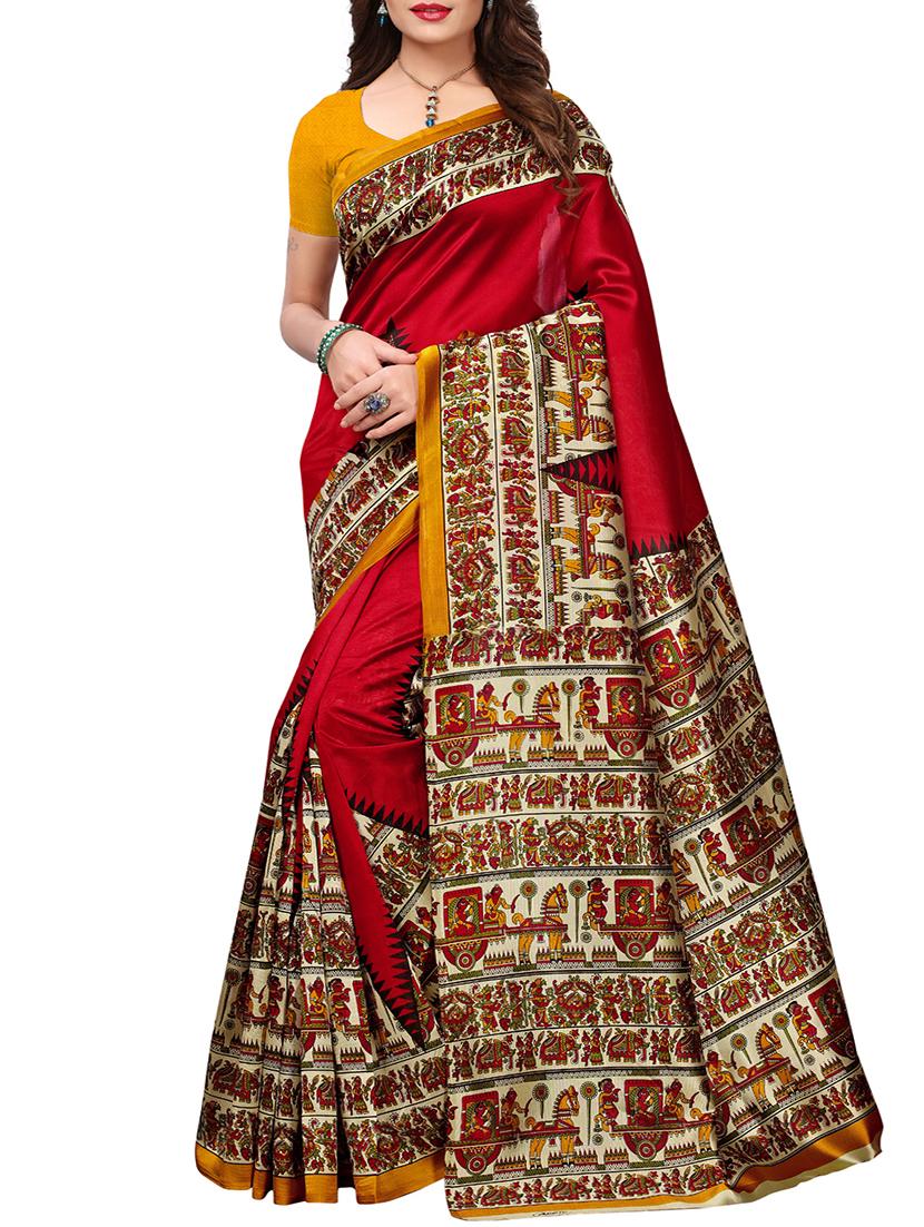 Madhubani Printed Saree with blouse - 15429574 - Zoom Image - 1