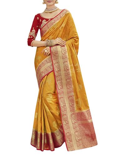 Conversational zari woven saree with blouse - 15429896 - Very Small Image - 1