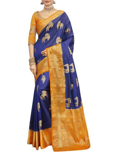 Conversational zari woven saree with blouse - 15429899 - Very Small Image - 1
