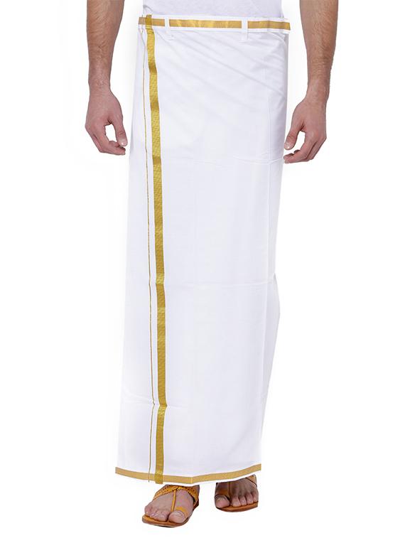 white cotton dhoti - 15429904 - Zoom Image - 1