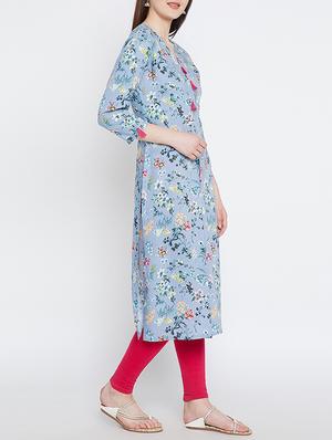 printed kurta with tassels - 15430046 - Standard Image - 3