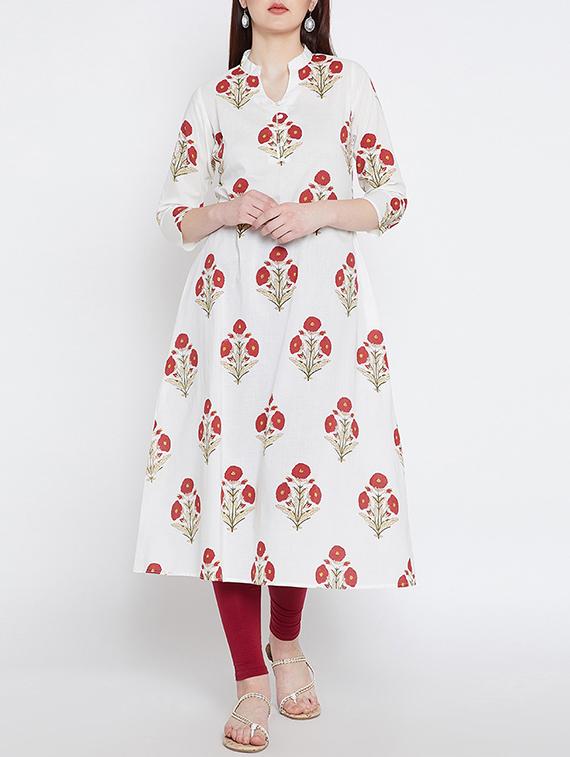 a-line printed kurta - 15430051 - Zoom Image - 1