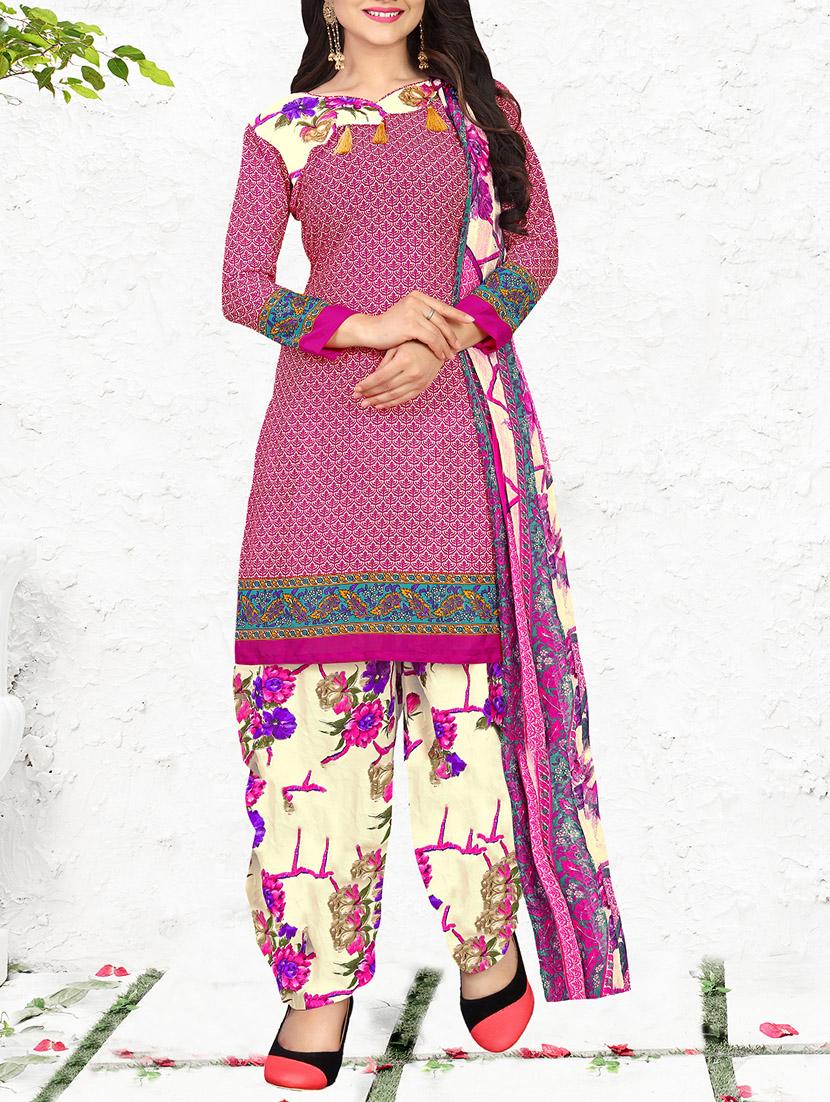 Printed unstitched salwar suit - 15430144 - Zoom Image - 1