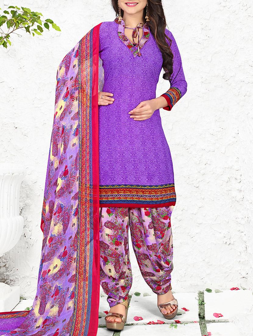 Printed unstitched patiyala suit - 15430147 - Zoom Image - 1