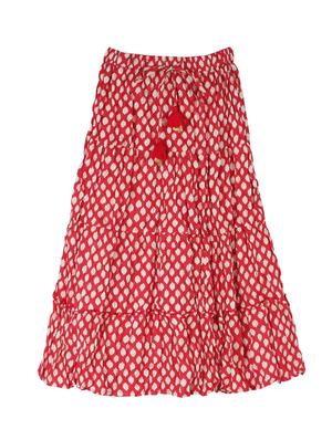 red cotton skirt top - 15430180 - Standard Image - 3